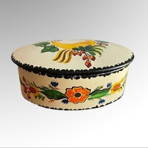 Vintage 60’s Decorative Droste Tin Canister Floral
